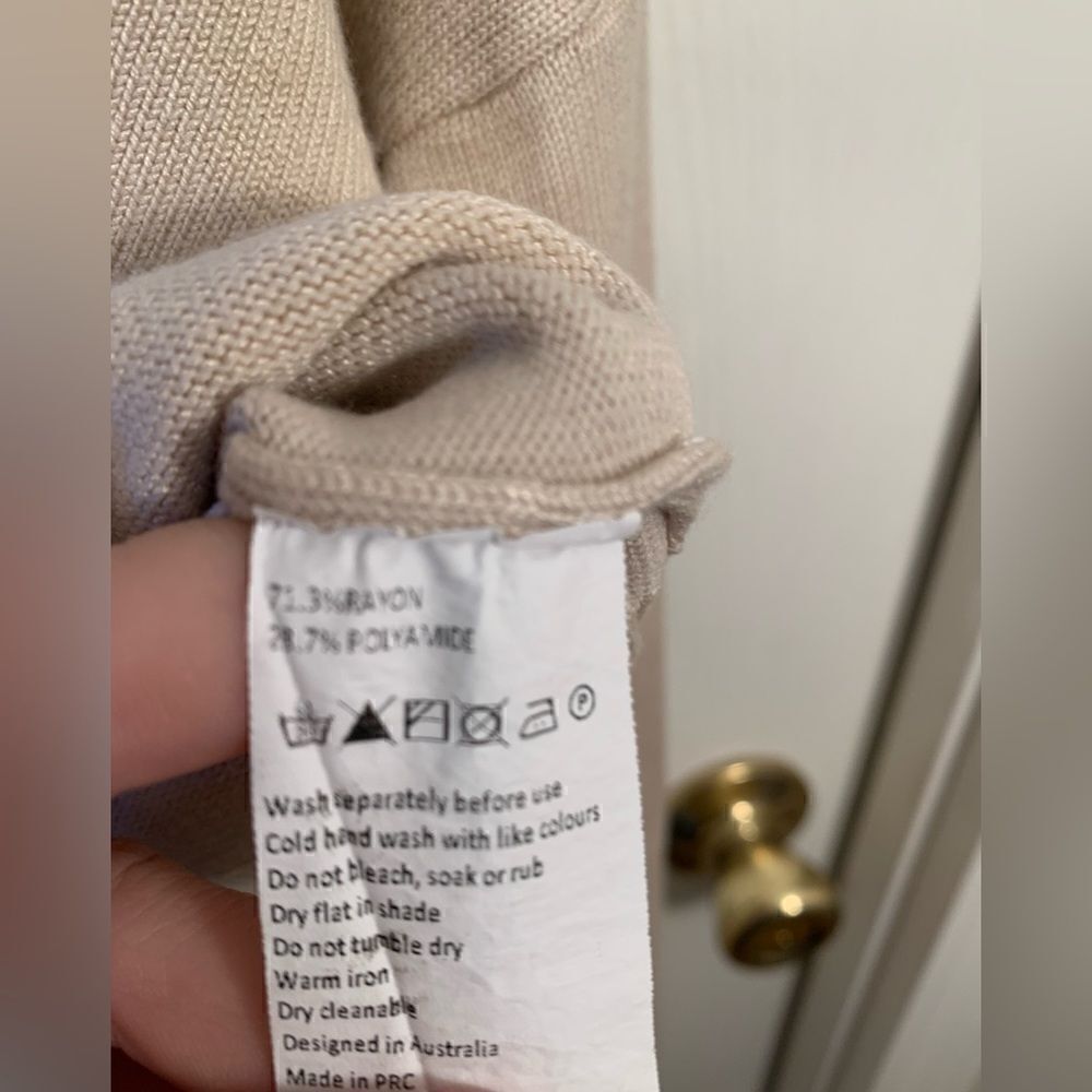 Luvalot Euc Beige Cropped Button Down Balloon Sle… - image 5